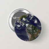 Full Earth toont tropische Stormen in de Atlantisc Ronde Button 5,7 Cm (Voorkant /achterkant)