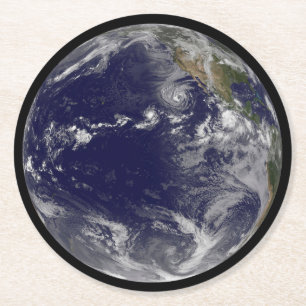 Full Earth toont verschillende tropische Stormen. Ronde Kartonnen Onderzetter
