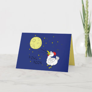 Full Fowl Moon - Chicken Halloween Wenskaart Kaart