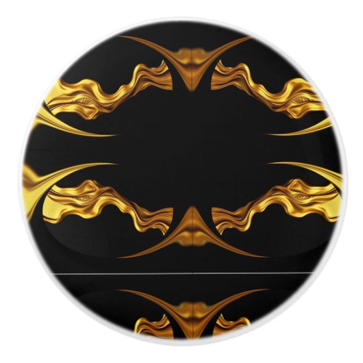 Full Liquid Gold Black Monochrome Drawer Achempon Keramische Knop (Voorkant)