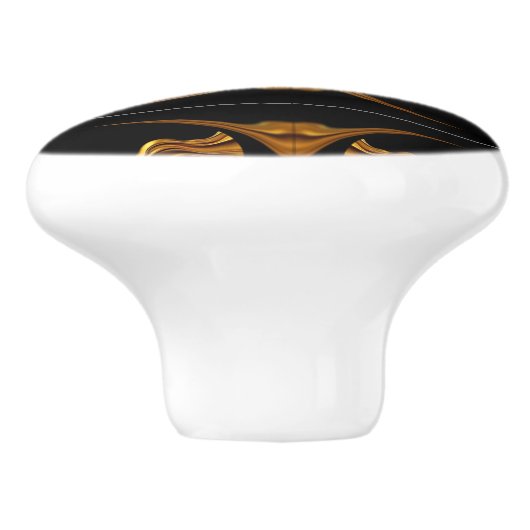 Full Liquid Gold Black Monochrome Drawer Achempon  Keramische Knop (Zijkant)
