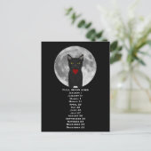 Full Moon Cat 2026 Postcard Briefkaart (Staand voorkant)