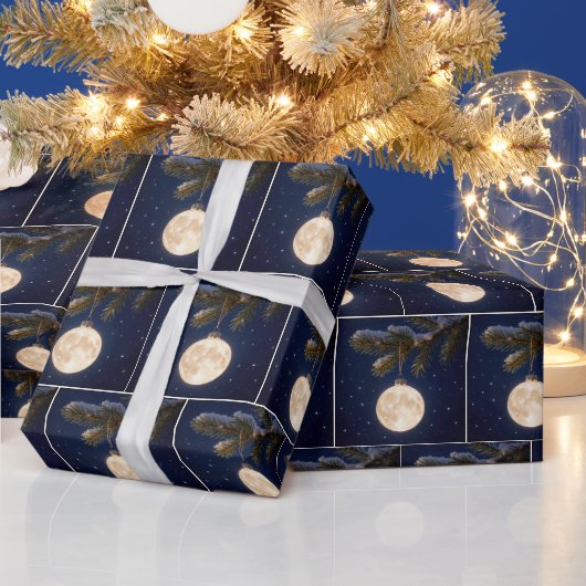 Full Moon Christmas Ornament Cadeaupapier (Feestdagen)