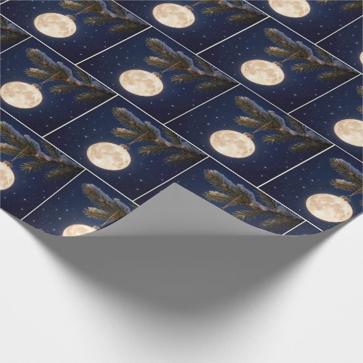 Full Moon Christmas Ornament Cadeaupapier (Hoek)