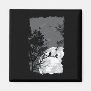 Full Moon Crow Gloomy Forest Costume Geweldige Hal Magneet