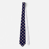 Full Moon Dark Navy Blue Polka Dot Stropdas (Voorkant)