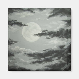 Full Moon en Cloudy Night Sky Magnet Magneet