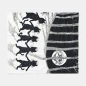 Full moon en Katten, Louis Wain Fleece Deken (Voorkant (Horizontaal))