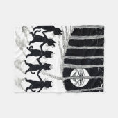 Full moon en Katten, Louis Wain Fleece Deken (Voorkant (Horizontaal))
