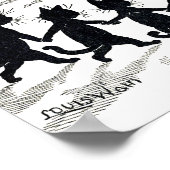 Full moon en Katten, Louis Wain Poster (Hoek)