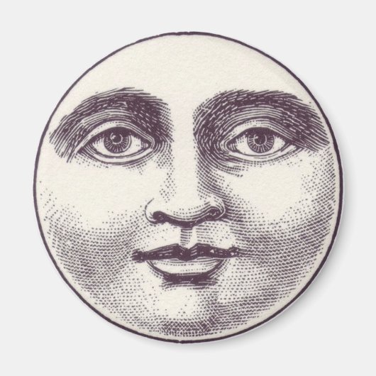 Full Moon Face Magnet Magneet (Voorkant)