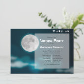 Full Moon Halloween Virtual Birthday Party Kaart (Staand voorkant)