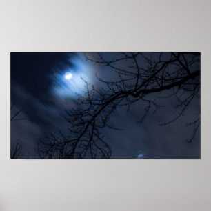 Full Moon in Night Sky, Ohio Poster