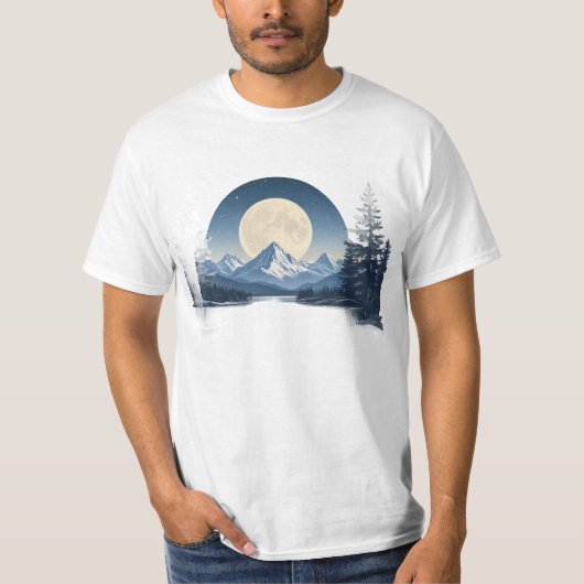 Full Moon Mountain Landscape Sweatshirt (Voorkant)