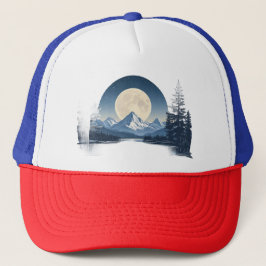 Full Moon Mountain Landscape Sweatshirt Trucker Pet