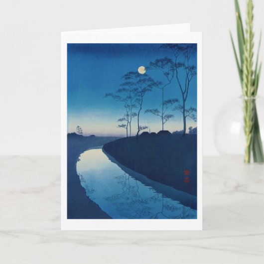 Full Moon Night, Koho Shoda, Woodcut Kaart (Voorkant)