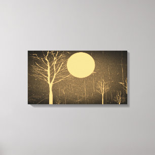 Full Moon Night  Wrapped Canvas Afdruk