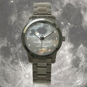 Full Moon Nighttime Quote  Horloge