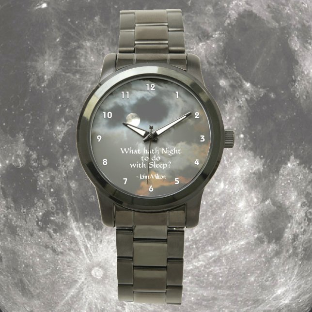 Full Moon Nighttime Quote  Horloge (Creator heeft geüpload)