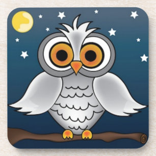 Full Moon Owl Bier Onderzetter
