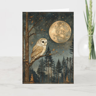 Full Moon Owl Blank Kaart