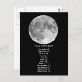 Full Moon Phases 2027 Briefkaart (Voorkant / Achterkant)