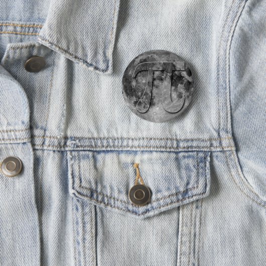 Full Moon Pi Day Fun Ronde Button 5,7 Cm (In situ)