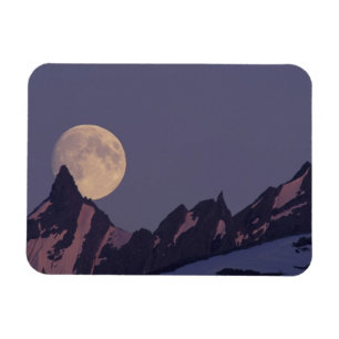 Full Moon Rises Chugach Mountains Alaska Magneet
