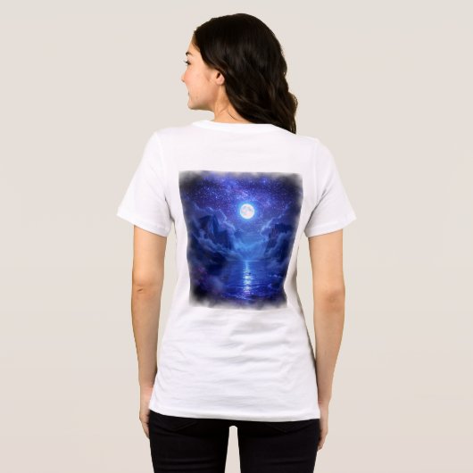 Full Moon Serenity T-shirt - Natuur-geïnspireerd (Achterkant volledig)