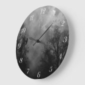 Full Moon Sky Ravens met nummerwandklok Grote Klok (Hoek)