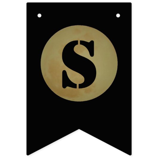 Full Moon, Spooky Halloween Bunting Vlaggetjes (Eerste vlag)