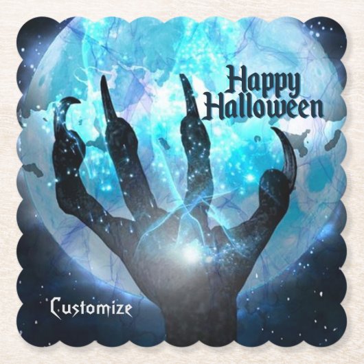 Full Moon Transformation Halloween Kartonnen Onderzetters (Voorkant)