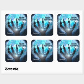 Full Moon Transformation Halloween Vierkante Sticker (Vel)