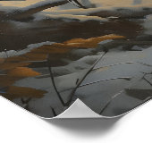 Full Moon Winter Dark Forest Art Print Dark (Hoek)