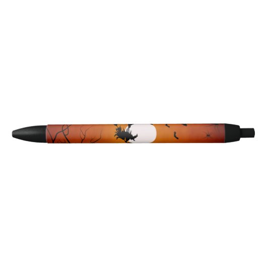 Full Moon Witch Halloween Zwarte Inkt Pen (Voorkant)