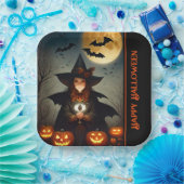 Full Moon Witch Papieren Bordje (Feest)