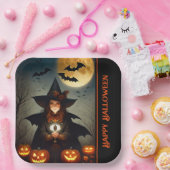 Full Moon Witch Papieren Bordje (Feest)