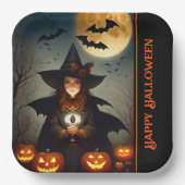 Full Moon Witch Papieren Bordje (Voorkant)