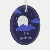 Full Moon with Clouds and Stars Glas Ornament (Voorkant Rechts)