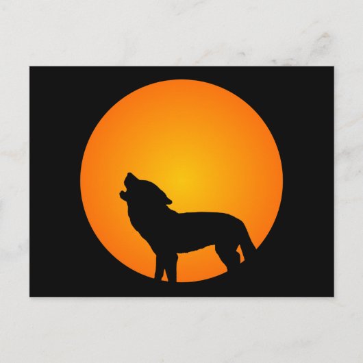 Full Moon Wolf Briefkaart (Voorkant)