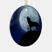 Full Moon Wolf Keramisch Ornament (Rechts)
