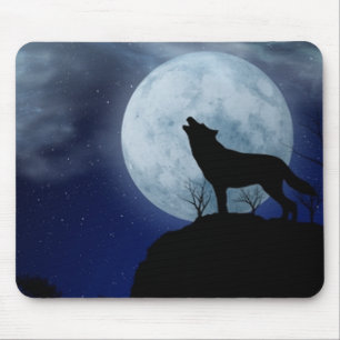 Full Moon Wolf Muismat