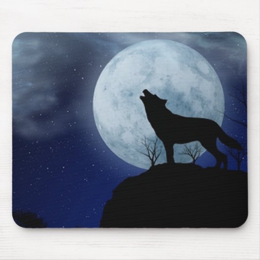 Full Moon Wolf Muismat (Voorkant)