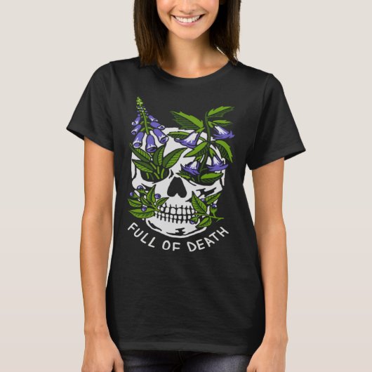 Full Of Death  Skull Botanical T-shirt (Voorkant)