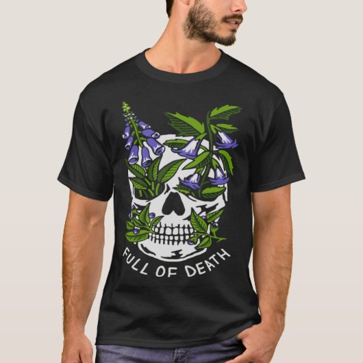 Full Of Death  Skull Botanical T-shirt (Voorkant)