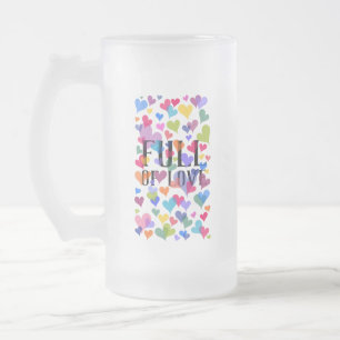 Full of Love Cute Girly Valentijnsdag Matglas Bierpul