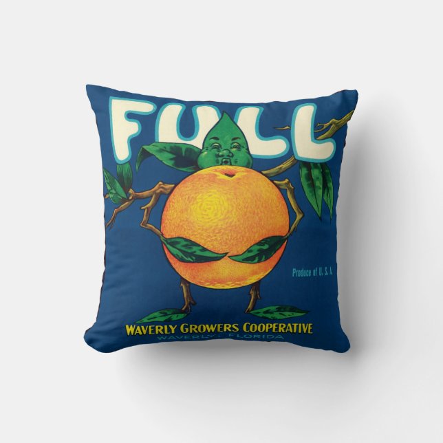 Full Oranje  label  Waverly Florida Art Kussen (Voorkant)