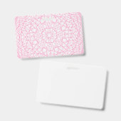Full Pattern Neon Pink ID Badge – Customizable (Avant & arrière)