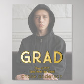 Full Photo Afstudeerder Grunge Typografie Folie Afdrukken (Voorkant)