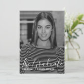 Full Photo Afstuderen Announcement Card Aankondiging (Staand voorkant)